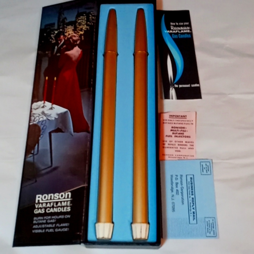 Vintage Ronson Varaflame Gas Candles NIB